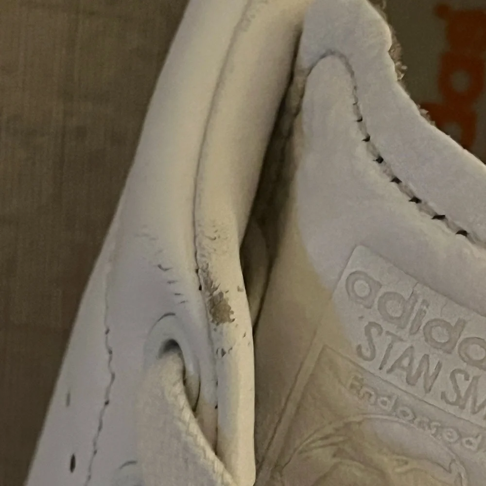 Adidas Stan Smth New Bold White and Orange Sneakers, size 7